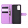 עבור Samsung Galaxy S20 FE 5G כיסוי ארנק / ספר עשוי מעור בצבע סגול עם חריצים לכרטיסי אשראי