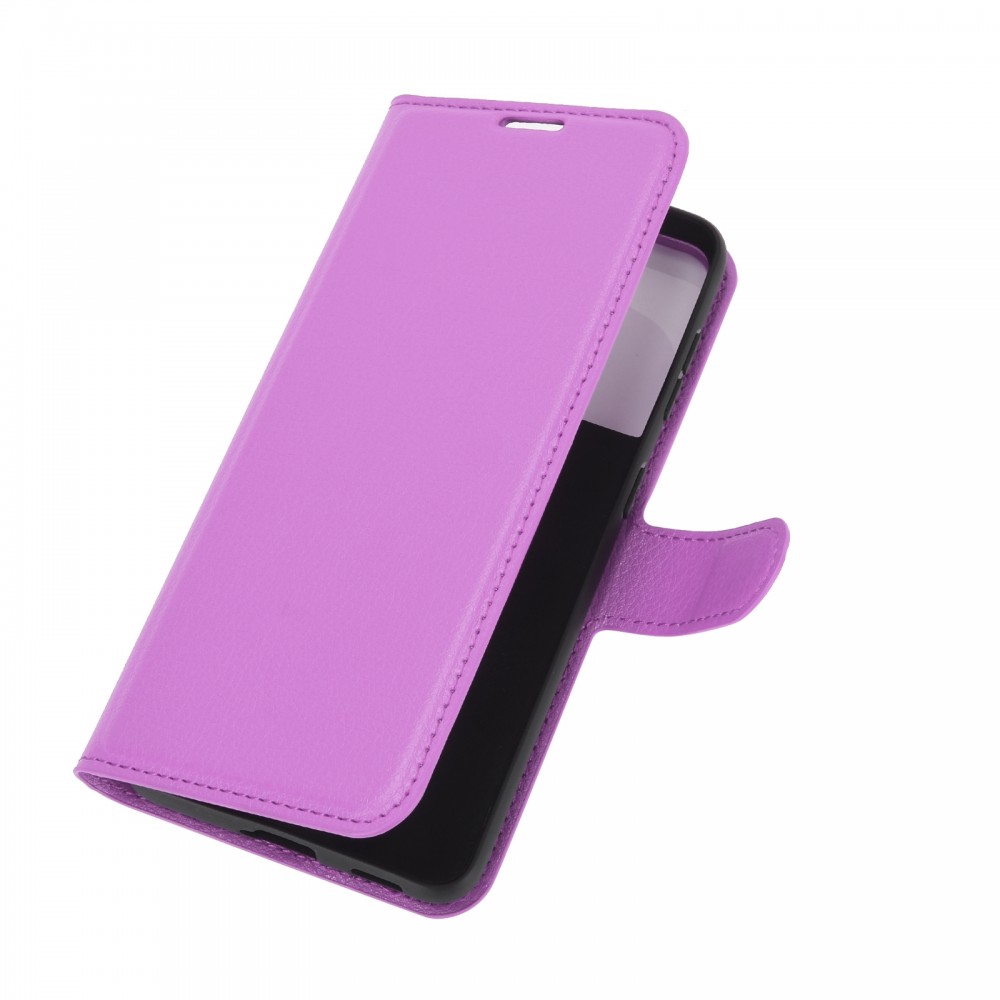 עבור Samsung Galaxy S21 5G כיסוי ארנק / ספר עשוי מעור בצבע סגול עם חריצים לכרטיסי אשראי