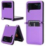 עבור Samsung Galaxy Z Flip3 5G כיסוי ארנק / ספר עשוי מעור בצבע סגול עם חריצים לכרטיסי אשראי