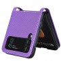 עבור Samsung Galaxy Z Flip3 5G כיסוי ארנק / ספר עשוי מעור בצבע סגול עם חריצים לכרטיסי אשראי
