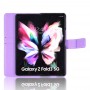 עבור Samsung Galaxy Z Fold3 5G כיסוי ארנק / ספר עשוי מעור בצבע סגול עם חריצים לכרטיסי אשראי