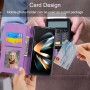 עבור Samsung Galaxy Z Fold5 כיסוי ארנק / ספר עשוי מעור בצבע סגול עם חריצים לכרטיסי אשראי