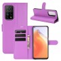 עבור Xiaomi Mi 10T 5G כיסוי ארנק / ספר עשוי מעור בצבע סגול עם חריצים לכרטיסי אשראי