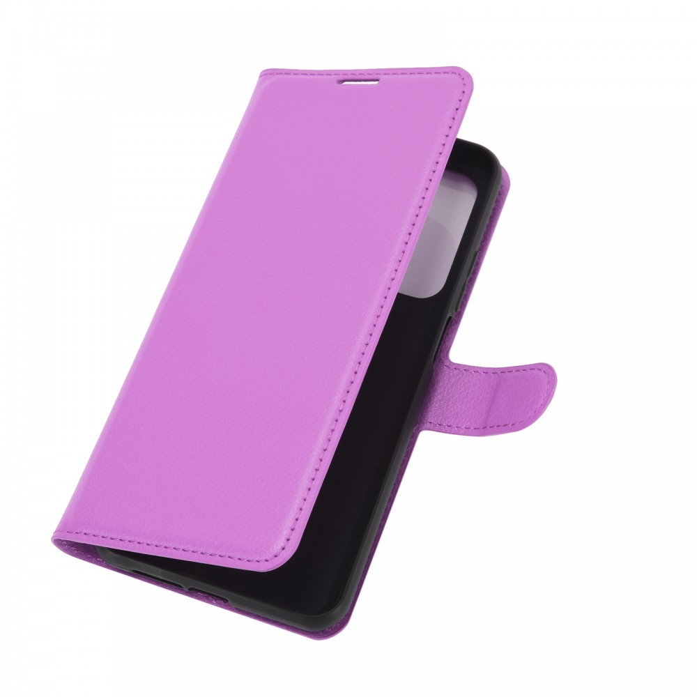 עבור Xiaomi Mi 10T 5G כיסוי ארנק / ספר עשוי מעור בצבע סגול עם חריצים לכרטיסי אשראי