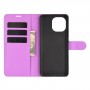 עבור Xiaomi Mi 11 כיסוי ארנק / ספר עשוי מעור בצבע סגול עם חריצים לכרטיסי אשראי