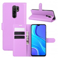 עבור Xiaomi Redmi 9 כיסוי ארנק / ספר עשוי מעור בצבע סגול עם חריצים לכרטיסי אשראי