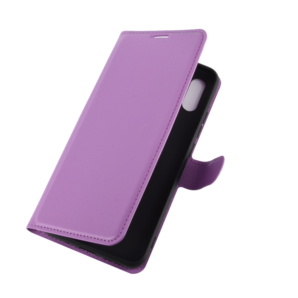 עבור Xiaomi Redmi 9A כיסוי ארנק / ספר עשוי מעור בצבע סגול עם חריצים לכרטיסי אשראי