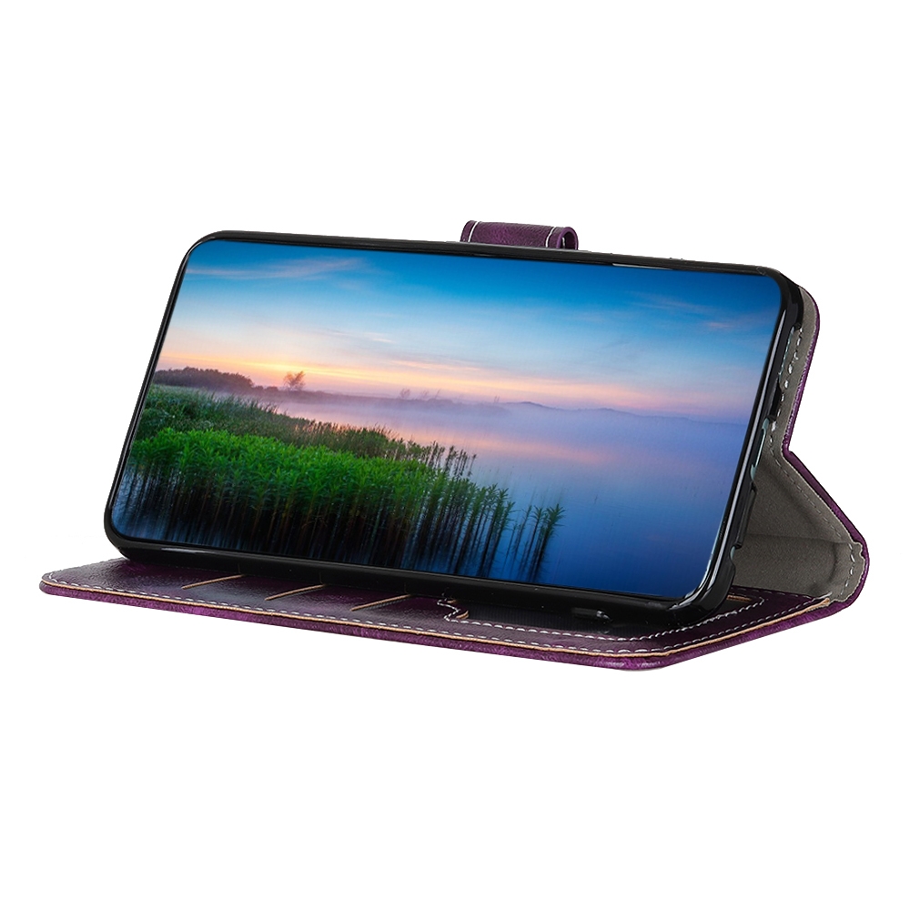 עבור Xiaomi Redmi 9T כיסוי ארנק / ספר עשוי מעור בצבע סגול עם חריצים לכרטיסי אשראי