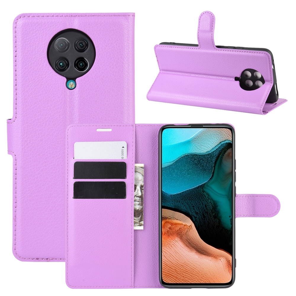 עבור Xiaomi Redmi K30 Pro כיסוי ארנק / ספר עשוי מעור בצבע סגול עם חריצים לכרטיסי אשראי