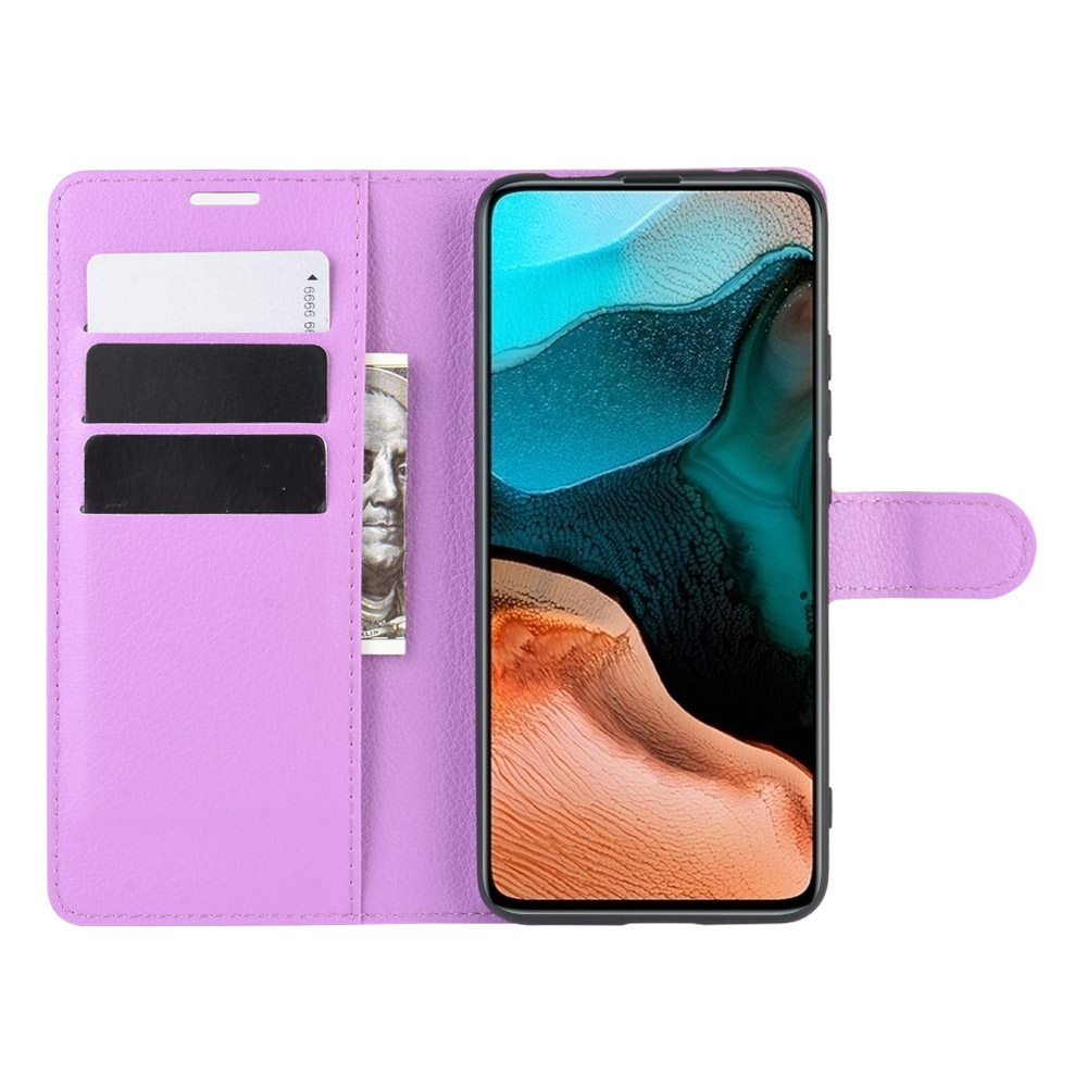 עבור Xiaomi Redmi K30 Pro כיסוי ארנק / ספר עשוי מעור בצבע סגול עם חריצים לכרטיסי אשראי
