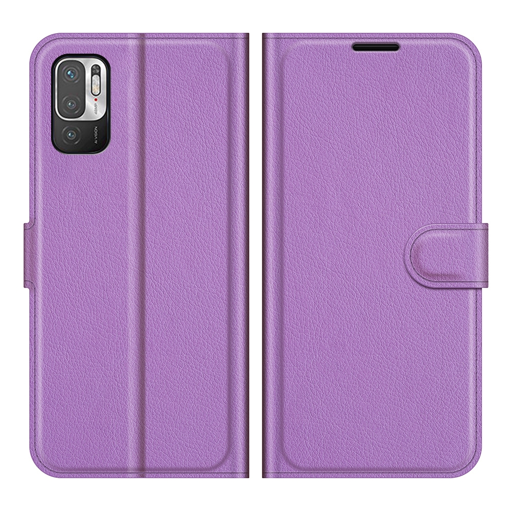 עבור Xiaomi Redmi Note 10 5G כיסוי ארנק / ספר עשוי מעור בצבע סגול עם חריצים לכרטיסי אשראי