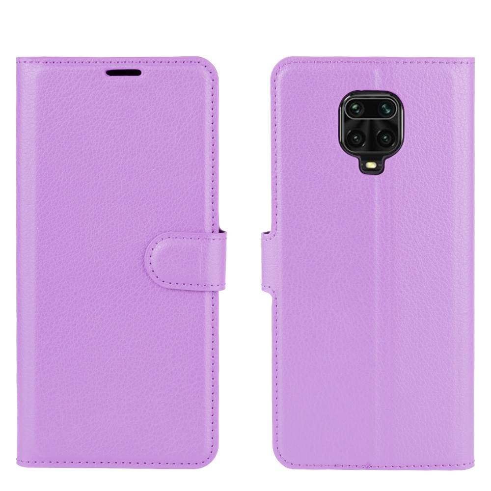 עבור Xiaomi Redmi Note 9S כיסוי ארנק / ספר עשוי מעור בצבע סגול עם חריצים לכרטיסי אשראי