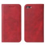 עבור Apple iPhone 8 כיסוי ארנק / ספר עשוי מעור בצבע אדום עם חריצים לכרטיסי אשראי
