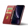 עבור Apple iPhone XR כיסוי ארנק / ספר עשוי מעור בצבע אדום עם חריצים לכרטיסי אשראי