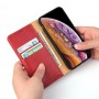 עבור Apple iPhone XS Max כיסוי ארנק / ספר עשוי מעור בצבע אדום עם חריצים לכרטיסי אשראי
