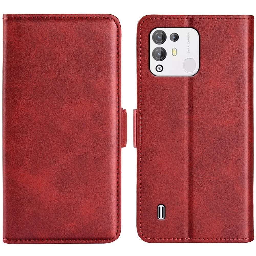 עבור Blackview A55 Pro כיסוי ארנק / ספר עשוי מעור בצבע אדום עם חריצים לכרטיסי אשראי