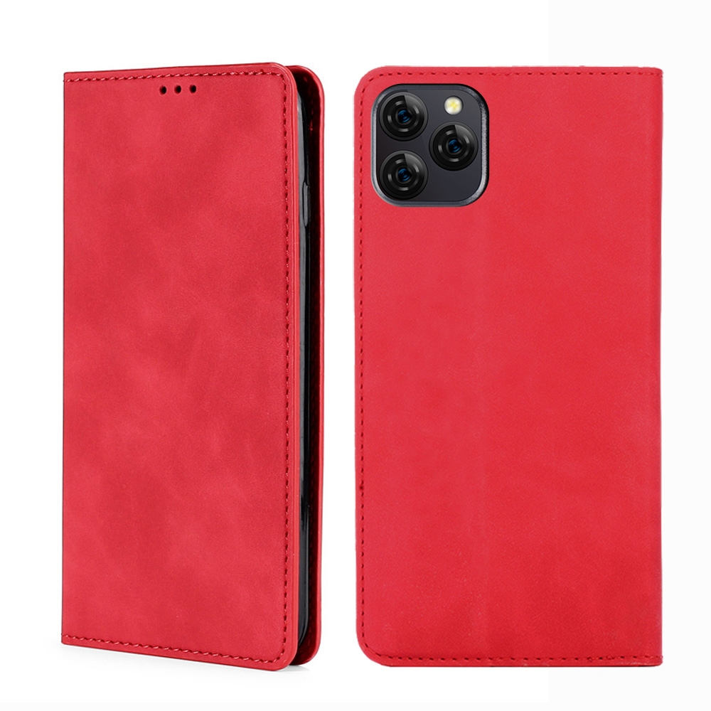 עבור Blackview A95 כיסוי ארנק / ספר עשוי מעור בצבע אדום עם חריצים לכרטיסי אשראי
