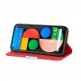 עבור Google Pixel 4a 5G כיסוי ארנק / ספר עשוי מעור בצבע אדום עם חריצים לכרטיסי אשראי