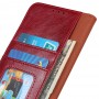 עבור Google Pixel 5a 5G כיסוי ארנק / ספר עשוי מעור בצבע אדום עם חריצים לכרטיסי אשראי