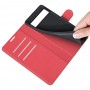 עבור Google Pixel 6 כיסוי ארנק / ספר עשוי מעור בצבע אדום עם חריצים לכרטיסי אשראי
