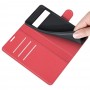 עבור Google Pixel 6 Pro כיסוי ארנק / ספר עשוי מעור בצבע אדום עם חריצים לכרטיסי אשראי