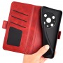 עבור Honor Magic4 Pro כיסוי ארנק / ספר עשוי מעור בצבע אדום עם חריצים לכרטיסי אשראי