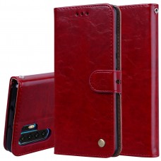 עבור Huawei P30 Pro כיסוי ארנק / ספר עשוי מעור בצבע אדום עם חריצים לכרטיסי אשראי