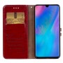 עבור Huawei P30 Pro כיסוי ארנק / ספר עשוי מעור בצבע אדום עם חריצים לכרטיסי אשראי