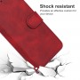 עבור LG Velvet 5G כיסוי ארנק / ספר עשוי מעור בצבע אדום עם חריצים לכרטיסי אשראי