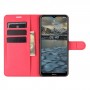 עבור Nokia 2.4 כיסוי ארנק / ספר עשוי מעור בצבע אדום עם חריצים לכרטיסי אשראי