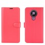 עבור Nokia 3.4 כיסוי ארנק / ספר עשוי מעור בצבע אדום עם חריצים לכרטיסי אשראי