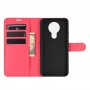 עבור Nokia 3.4 כיסוי ארנק / ספר עשוי מעור בצבע אדום עם חריצים לכרטיסי אשראי