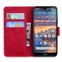 עבור Nokia 4.2 כיסוי ארנק / ספר עשוי מעור בצבע אדום עם חריצים לכרטיסי אשראי
