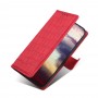 עבור Nokia 6.2 כיסוי ארנק / ספר עשוי מעור בצבע אדום עם חריצים לכרטיסי אשראי
