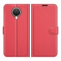 עבור Nokia G20 כיסוי ארנק / ספר עשוי מעור בצבע אדום עם חריצים לכרטיסי אשראי