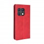 עבור OnePlus 10 Pro כיסוי ארנק / ספר עשוי מעור בצבע אדום עם חריצים לכרטיסי אשראי