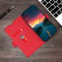 עבור OnePlus 10T כיסוי ארנק / ספר עשוי מעור בצבע אדום עם חריצים לכרטיסי אשראי