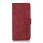 עבור OnePlus 11 כיסוי ארנק / ספר עשוי מעור בצבע אדום עם חריצים לכרטיסי אשראי