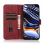 עבור OnePlus 11 כיסוי ארנק / ספר עשוי מעור בצבע אדום עם חריצים לכרטיסי אשראי