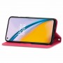 עבור OnePlus Nord 2 5G כיסוי ארנק / ספר עשוי מעור בצבע אדום עם חריצים לכרטיסי אשראי