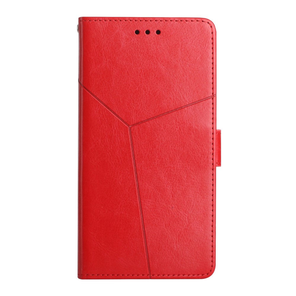 עבור OnePlus Nord 2T כיסוי ארנק / ספר עשוי מעור בצבע אדום עם חריצים לכרטיסי אשראי