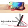 עבור OnePlus Nord 2T כיסוי ארנק / ספר עשוי מעור בצבע אדום עם חריצים לכרטיסי אשראי