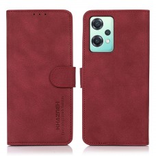עבור OnePlus Nord CE 2 Lite 5G כיסוי ארנק / ספר עשוי מעור בצבע אדום עם חריצים לכרטיסי אשראי
