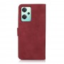 עבור OnePlus Nord CE 2 Lite 5G כיסוי ארנק / ספר עשוי מעור בצבע אדום עם חריצים לכרטיסי אשראי
