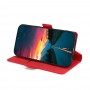 עבור OnePlus Nord CE 3 Lite כיסוי ארנק / ספר עשוי מעור בצבע אדום עם חריצים לכרטיסי אשראי