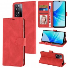 עבור OnePlus Nord N20 SE כיסוי ארנק / ספר עשוי מעור בצבע אדום עם חריצים לכרטיסי אשראי