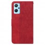 עבור Oppo A36 כיסוי ארנק / ספר עשוי מעור בצבע אדום עם חריצים לכרטיסי אשראי