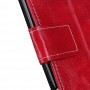 עבור Oppo A54 כיסוי ארנק / ספר עשוי מעור בצבע אדום עם חריצים לכרטיסי אשראי