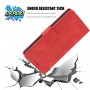 עבור Oppo A57s כיסוי ארנק / ספר עשוי מעור בצבע אדום עם חריצים לכרטיסי אשראי