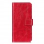 עבור Oppo A74 5G כיסוי ארנק / ספר עשוי מעור בצבע אדום עם חריצים לכרטיסי אשראי
